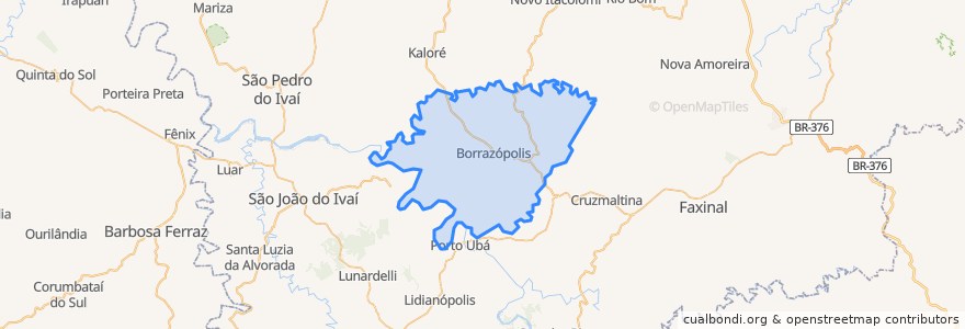 Mapa de ubicacion de Borrazópolis.