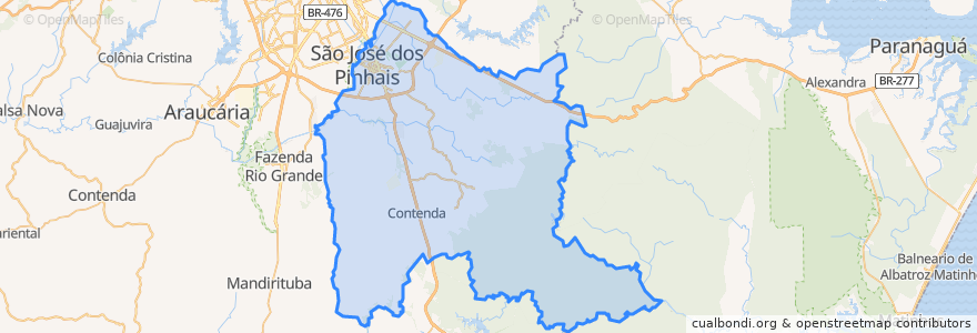 Mapa de ubicacion de São José dos Pinhais.