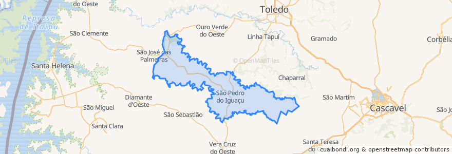 Mapa de ubicacion de São Pedro do Iguaçu.