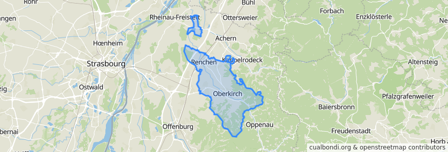 Mapa de ubicacion de Verwaltungsgemeinschaft Oberkirch.