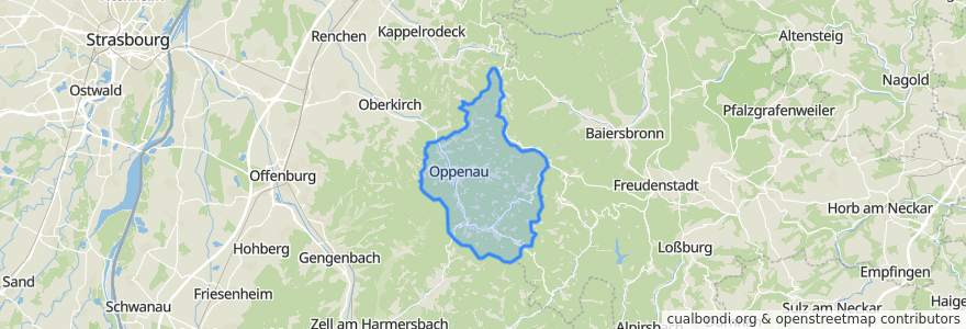 Mapa de ubicacion de Verwaltungsverband Oberes Renchtal.