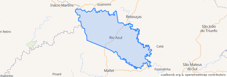 Mapa de ubicacion de Rio Azul.