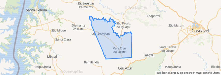 Mapa de ubicacion de Vera Cruz do Oeste.