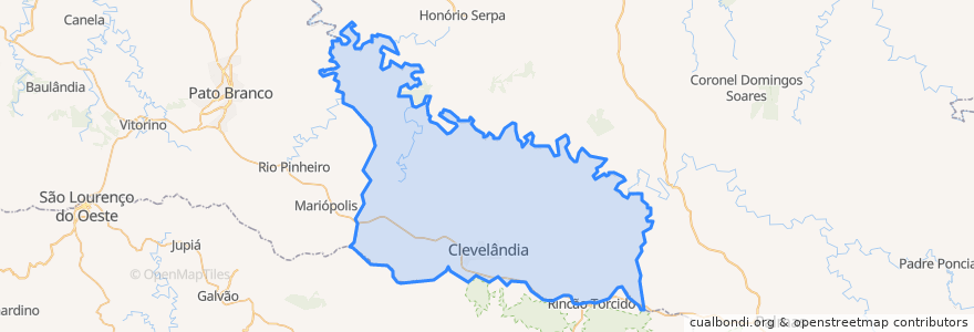 Mapa de ubicacion de Clevelândia.