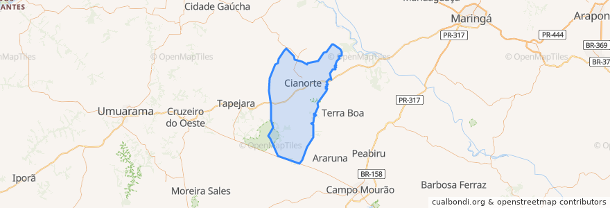 Mapa de ubicacion de Cianorte.