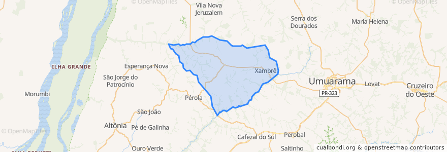 Mapa de ubicacion de Xambrê.