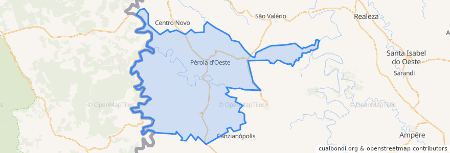 Mapa de ubicacion de Pérola d'Oeste.