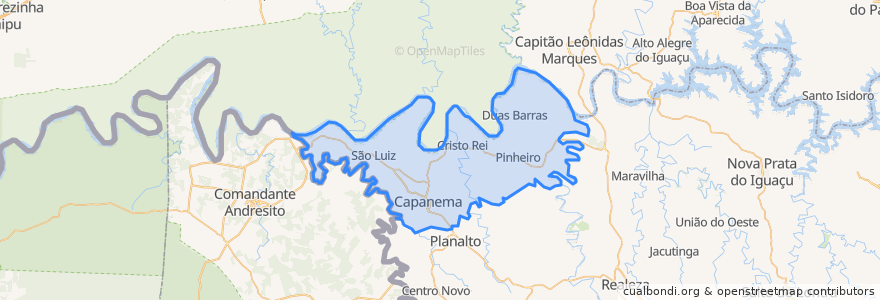 Mapa de ubicacion de Capanema.