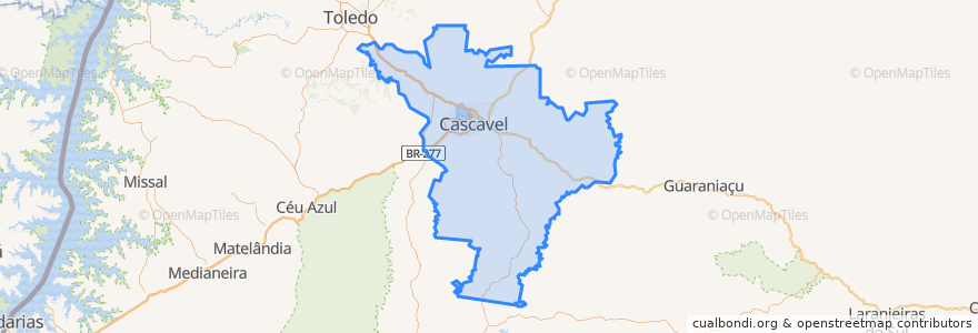 Mapa de ubicacion de Cascavel.