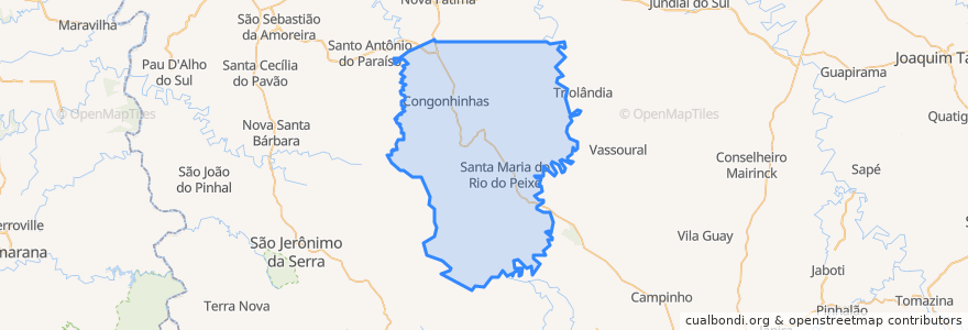 Mapa de ubicacion de Congonhinhas.