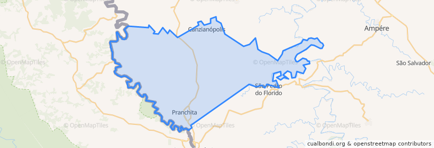 Mapa de ubicacion de Pranchita.