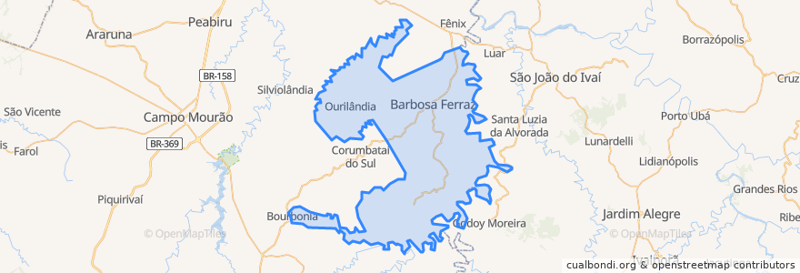 Mapa de ubicacion de Barbosa Ferraz.