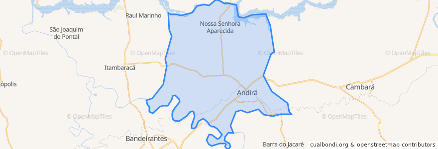 Mapa de ubicacion de Andirá.