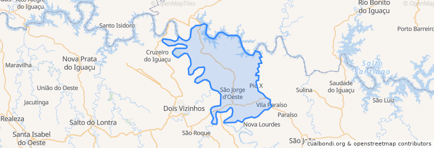 Mapa de ubicacion de São Jorge d'Oeste.