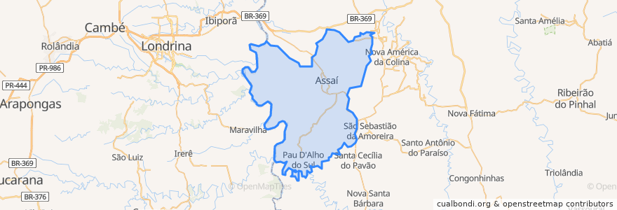 Mapa de ubicacion de Assaí.