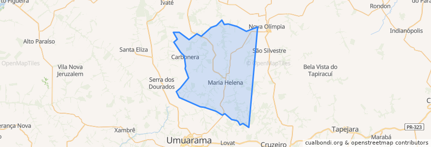 Mapa de ubicacion de Maria Helena.