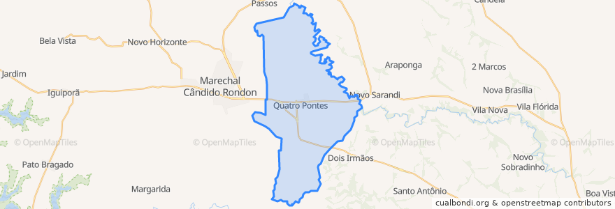 Mapa de ubicacion de Quatro Pontes.