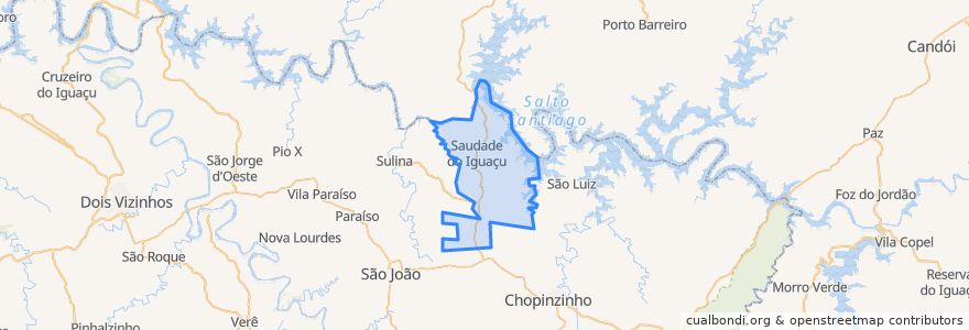 Mapa de ubicacion de Saudade do Iguaçu.