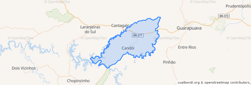 Mapa de ubicacion de Candói.