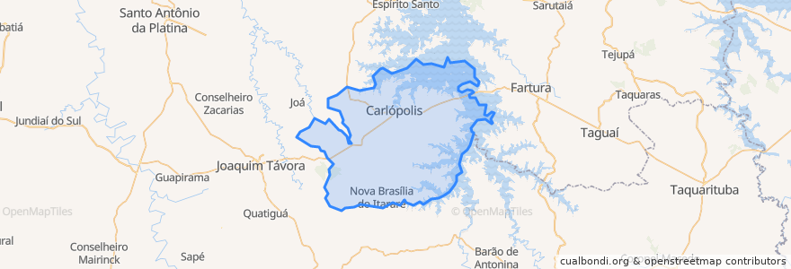 Mapa de ubicacion de Carlópolis.