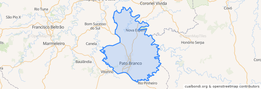 Mapa de ubicacion de Pato Branco.