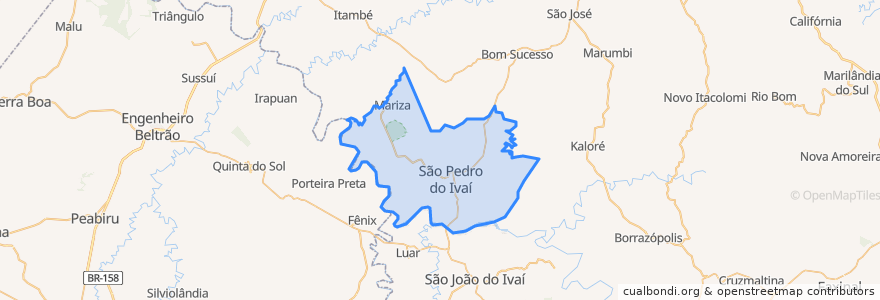 Mapa de ubicacion de São Pedro do Ivaí.