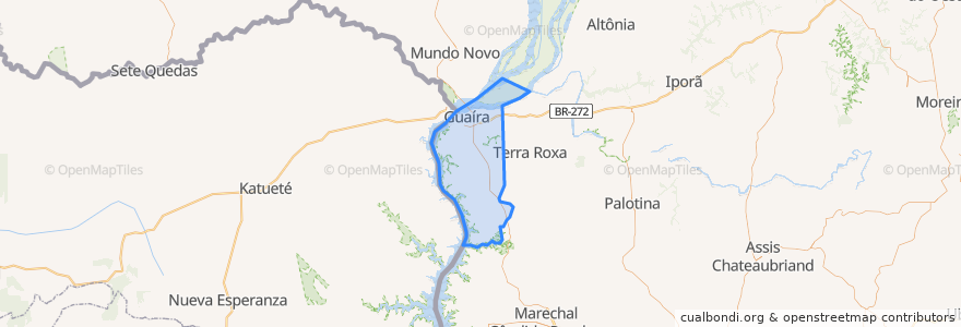 Mapa de ubicacion de Guaíra.