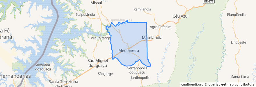 Mapa de ubicacion de Medianeira.