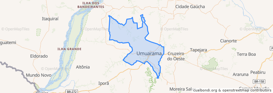 Mapa de ubicacion de Umuarama.