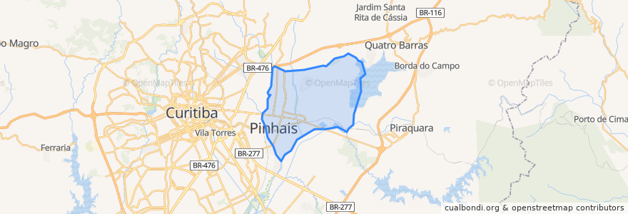 Mapa de ubicacion de Pinhais.