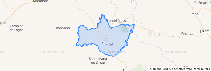 Mapa de ubicacion de Pitanga.