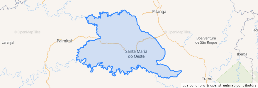 Mapa de ubicacion de Santa Maria do Oeste.