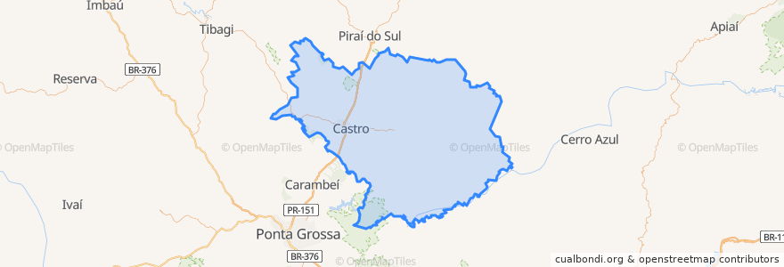 Mapa de ubicacion de Castro.