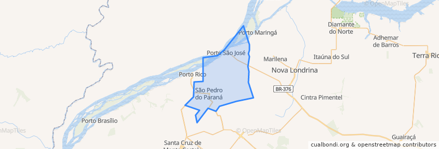 Mapa de ubicacion de São Pedro do Paraná.