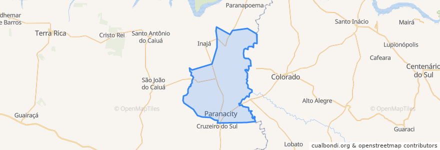 Mapa de ubicacion de Paranacity.