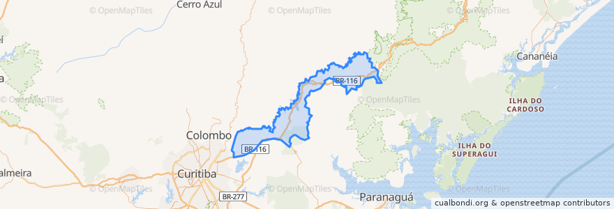 Mapa de ubicacion de Campina Grande do Sul.