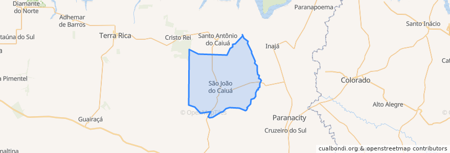 Mapa de ubicacion de São João do Caiuá.