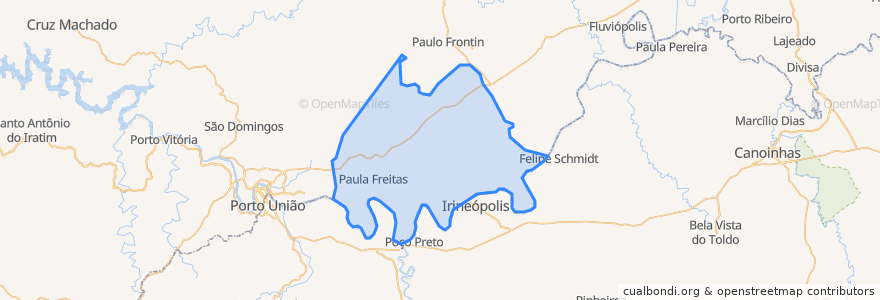 Mapa de ubicacion de Paula Freitas.