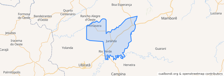 Mapa de ubicacion de Juranda.