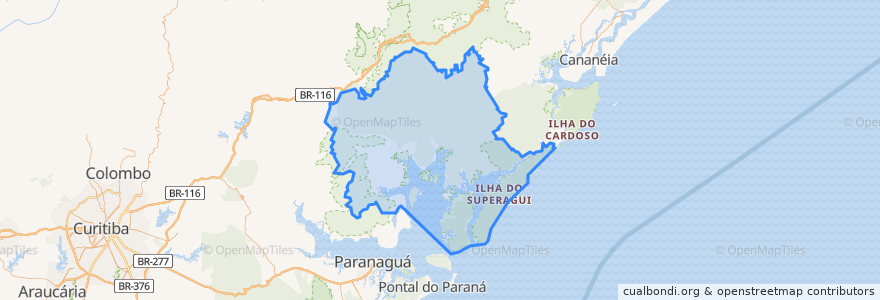 Mapa de ubicacion de Guaraqueçaba.