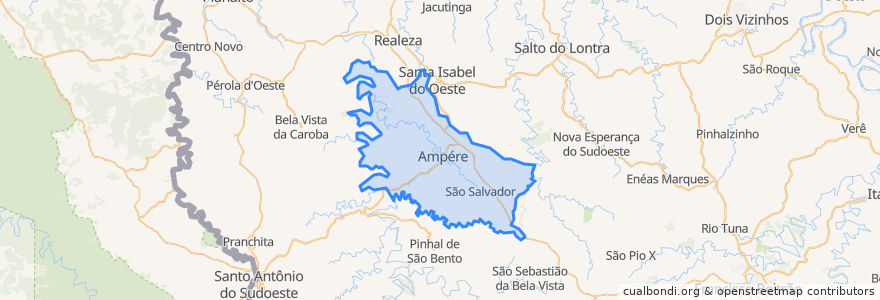 Mapa de ubicacion de Ampére.