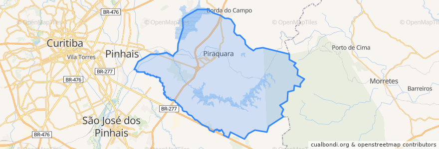 Mapa de ubicacion de Piraquara.