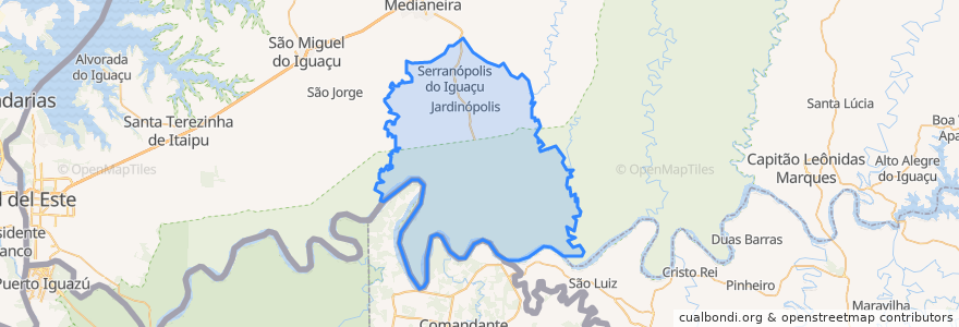 Mapa de ubicacion de Serranópolis do Iguaçu.