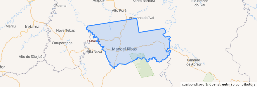 Mapa de ubicacion de Manoel Ribas.