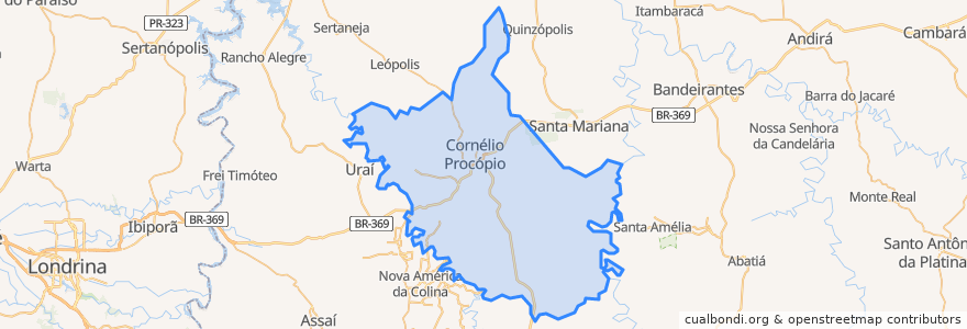 Mapa de ubicacion de Cornélio Procópio.