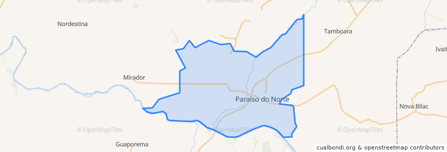 Mapa de ubicacion de Paraíso do Norte.