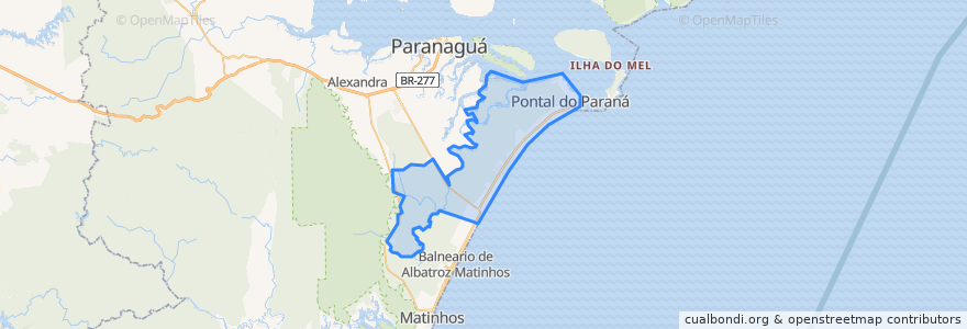 Mapa de ubicacion de Pontal do Paraná.