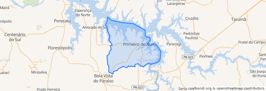 Mapa de ubicacion de Primeiro de Maio.