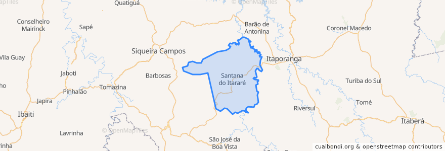 Mapa de ubicacion de Santana do Itararé.