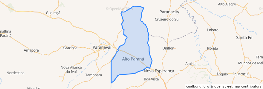 Mapa de ubicacion de Alto Paraná.